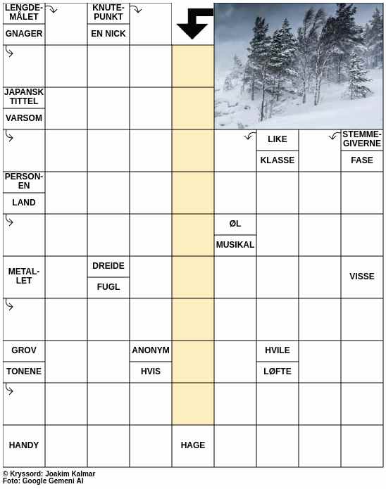 Dagens kryssord – 3. Januar - 2026